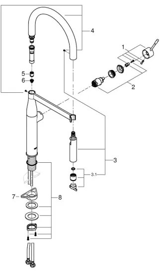 GROHE 30294GN0 - Drezová batéria ESSENCE zlatá