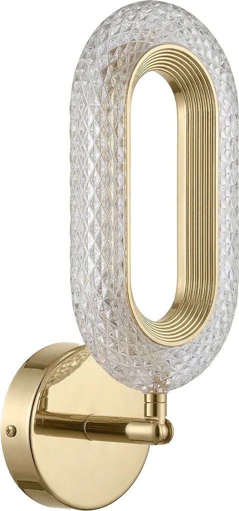 Toolight Toolight, LED nástenné svietidlo 7W, 500lm, 4000K, G171-W, zlatá lesklá, OSW-07815