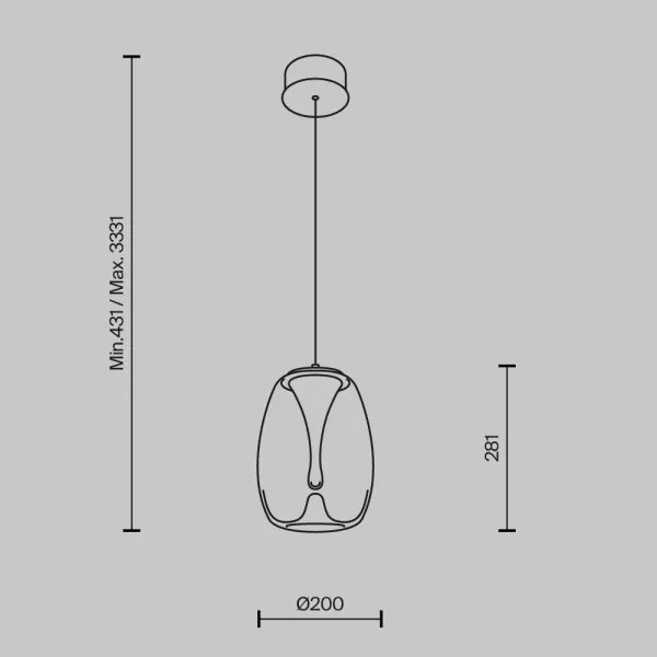 Maytoni MOD282PL-L8G3K - LED Luster na lanku SPLASH LED/7W/230V 3000K zlatá