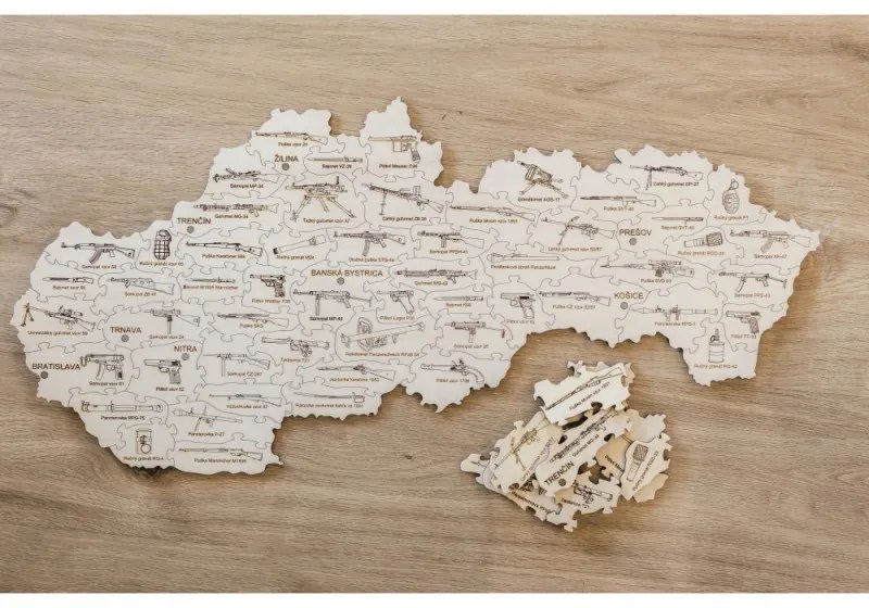 PDK15 Puzzle v drevenej krabičke - Slovensko - Ručné zbrane