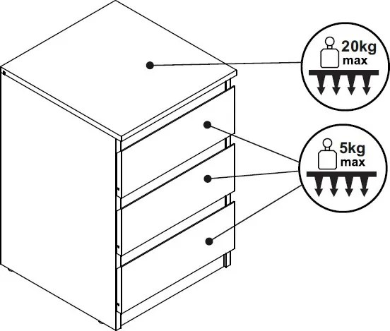Skrinka/vysoký nočný stolík Carlos 403S, šedý beton