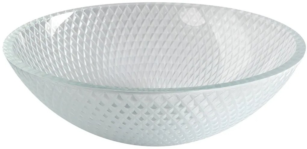 Sapho Sapho, PUKETA sklenené gravírované umývadlo, priemer 42 cm, čirá, TY165