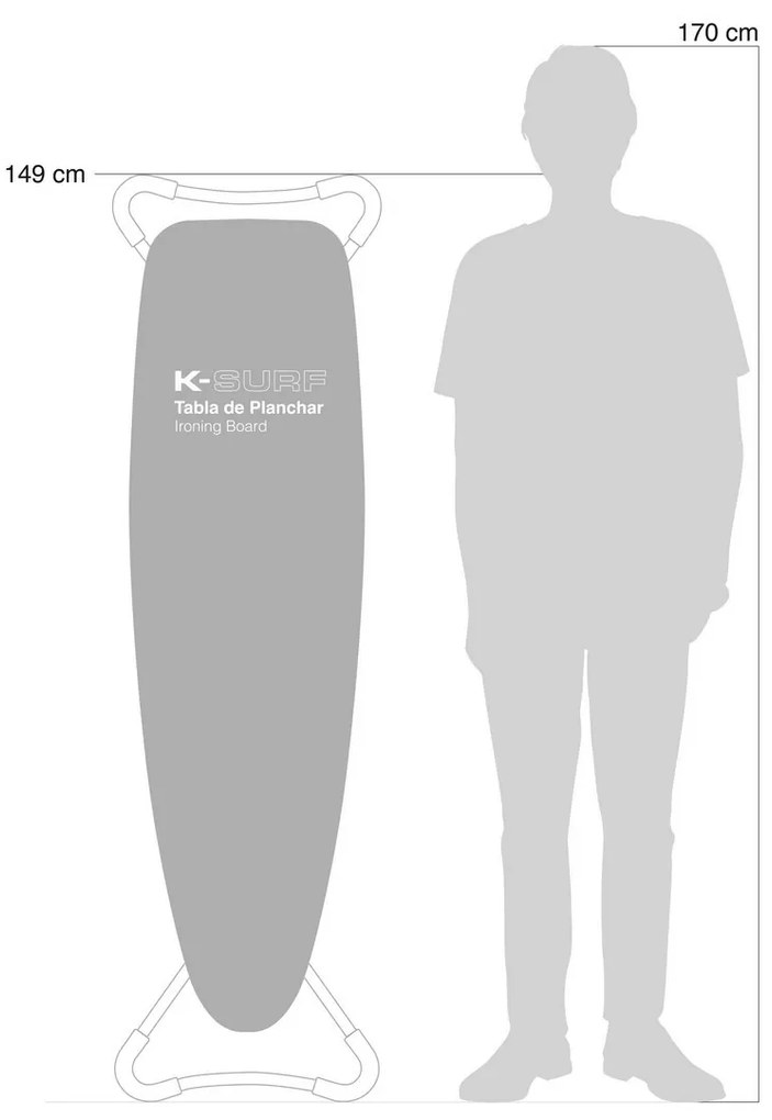 Rolser Žehliaca doska K-Surf Salvia Tube 130 x 37 cm, zelená