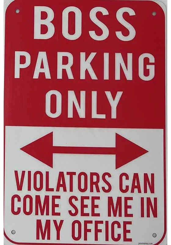 Ceduľa Boss Parking Only