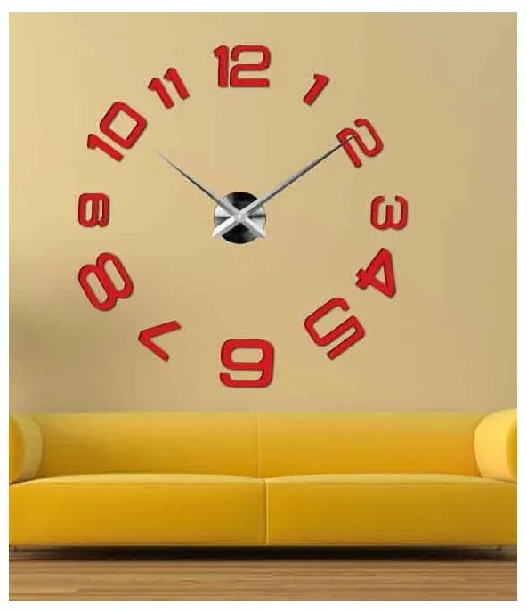 Moderné nalepovacie nástenné hodiny | 3D hodiny 12S053-Wanduhr HEU-
