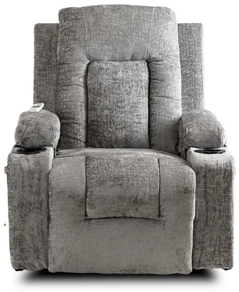 Masážne polohovateľné kreslo ARIEN sivý zamat - vintino.sk