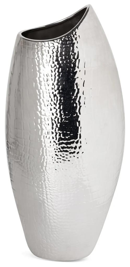 Dekoračná váza ERNA 20x13x46 CM STRIEBORNÁ
