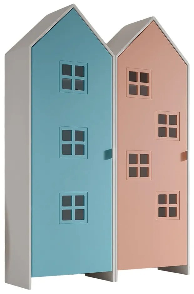 Svetlomodro-ružová detská šatníková skriňa 115x171,5x37 cm Casami – Vipack