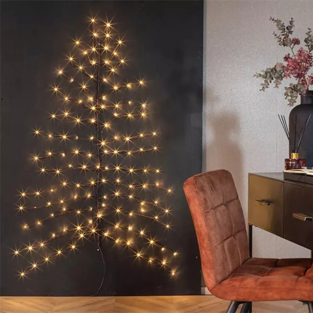 LED nástenný vianočný stromček ZIGGY, hnedý - viac veľkostí Veľkosť: S