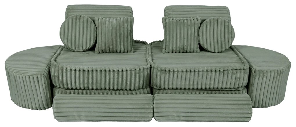 MeowBaby® Churros detská pohovka Max, Olive Sage Green