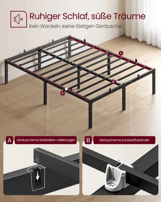 Kovová manželská posteľ 140 cm RMB154BD01