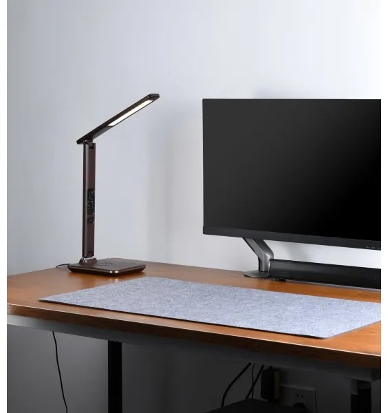 Brilagi-LED Stmievateľná LED lampa REGINA s bezdrôtovým nabíjaním, 8,5 W, 230 V, hnedá