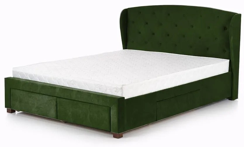 Posteľ Sabrina 160 zelená/orech