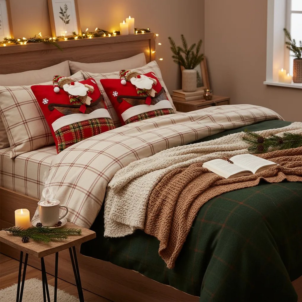 Tutumi Tutumi, vianočná návlečka na vankúš 40x40 cm YX021, červená, CHR-06618