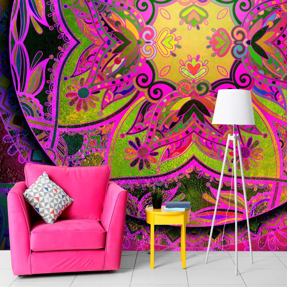 Artgeist Fototapeta - Mandala: Pink Expression Veľkosť: 245x175, Verzia: Samolepiaca