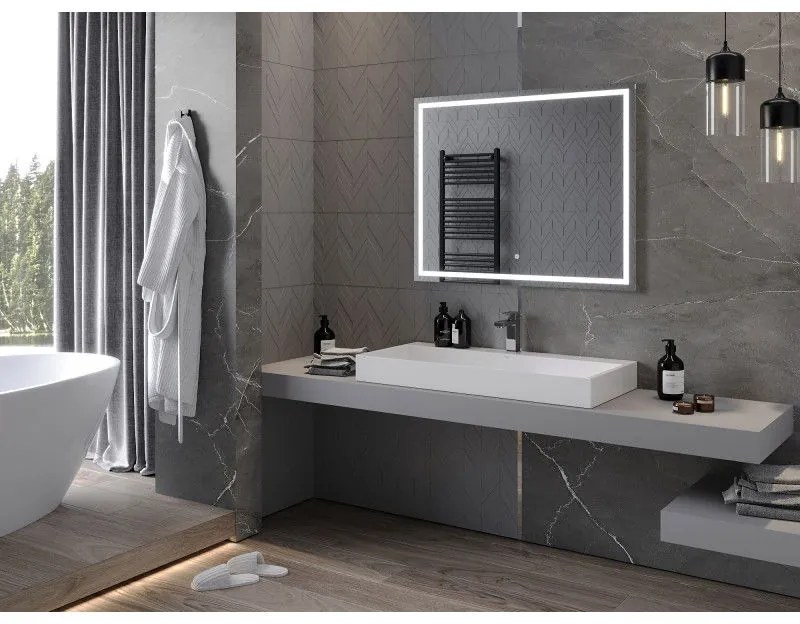 Mexen Miko, LED kúpeľňové zrkadlo s podsvietením 100 x 80 cm, 6000K, ochrana proti zahmlievaniu, 9819-100-080-611-00