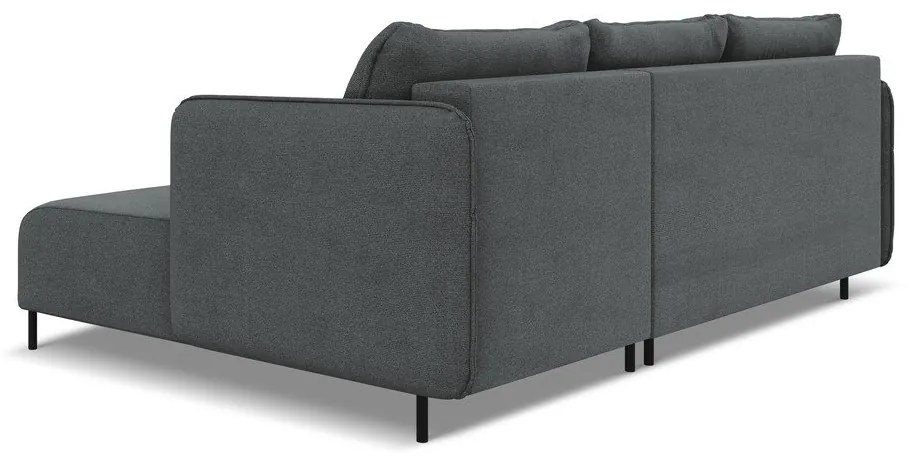 Tmavosivá rozkladacia/s úložným priestorom rohová pohovka (pravý roh) Luana – Makamii