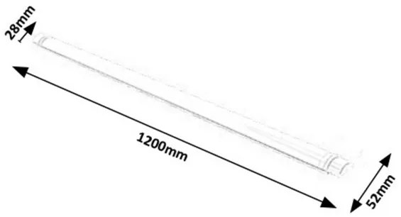 Rabalux LED svietidlo pod kuchynskú linku Drop Light 40W | 3200lm | 4000K | IP65 | 120cm