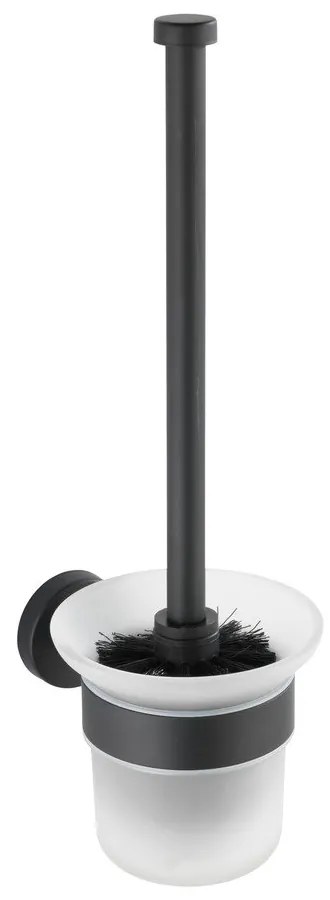 Matne čierna samodržiaca sklenená WC kefa Bosio – Wenko