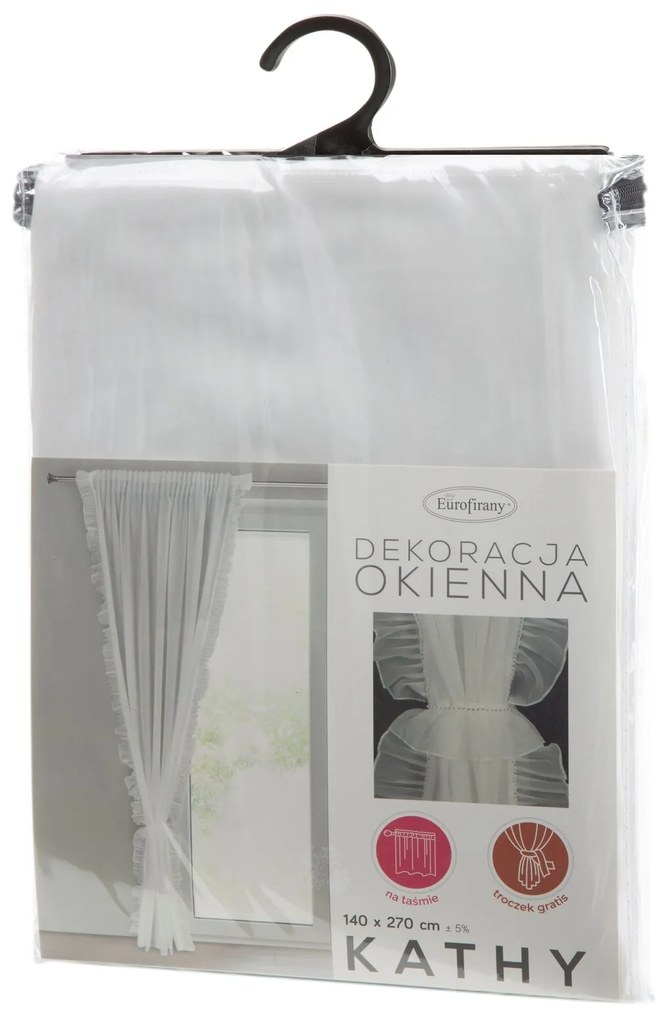 ZÁCLONA NA PÁSKE KATHY 140X270 CM BIELA