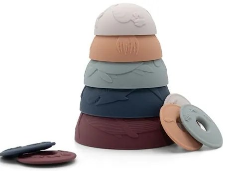 Silikónové stohovacie poháre, zemité