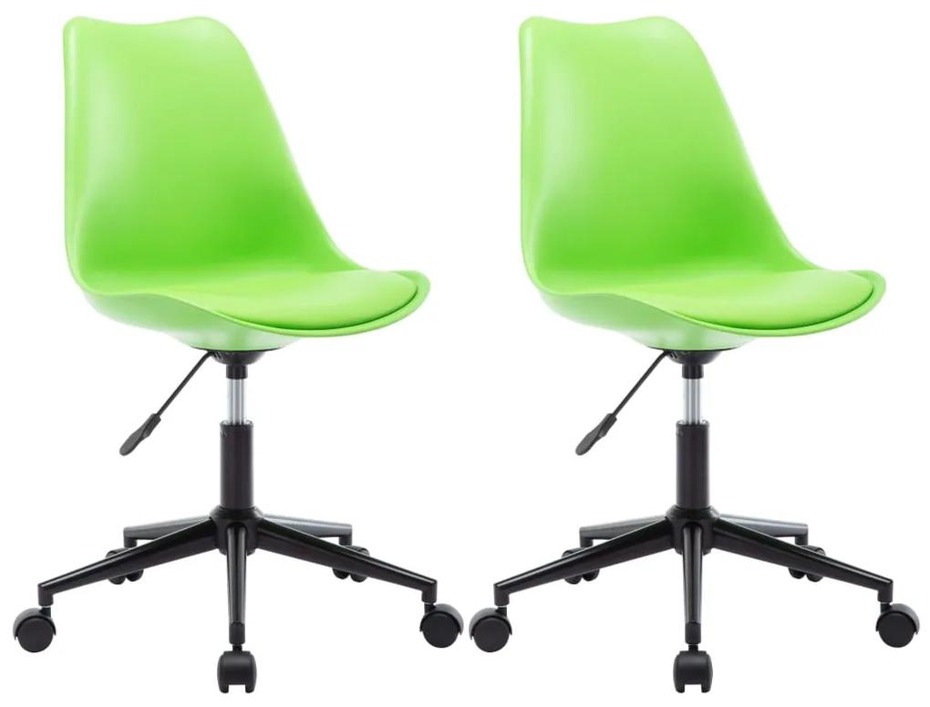 Otočné jedálenské stoličky z umelej kože 2 ks zelené 246781