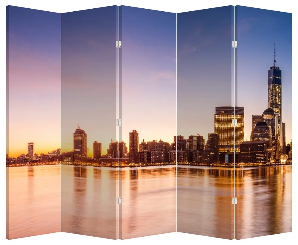 Paraván - Mesto pri západe slnka (210x170 cm)
