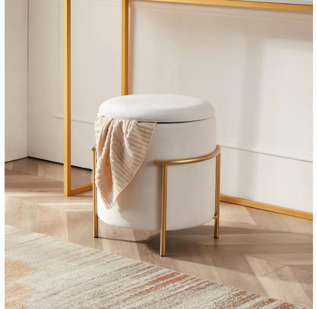 Eglo 424135 - Taburet MASHIKE 46x41 cm biela/zlatá 424135