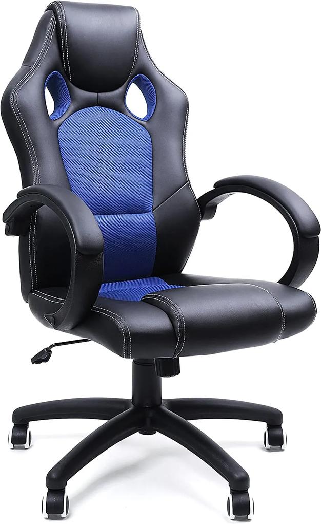 Bighome - Kancelárska stolička - čierna, modrá
