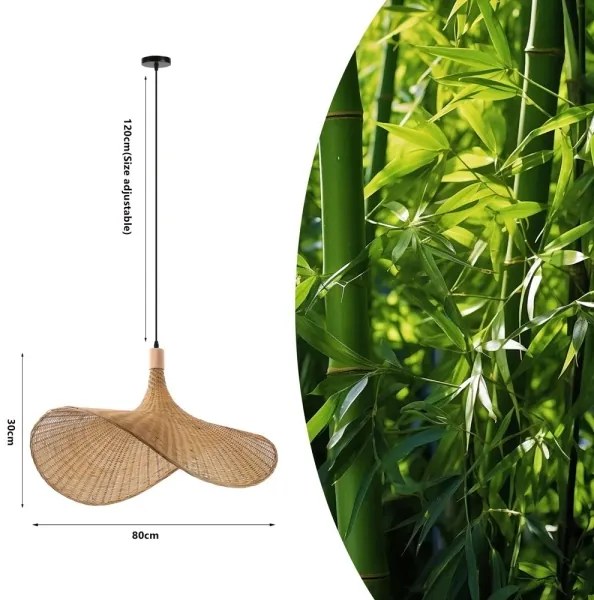 Immax 08290L - Luster na lanku SOMBRERO 1xE27/40W/230V pr. 80 cm ratan