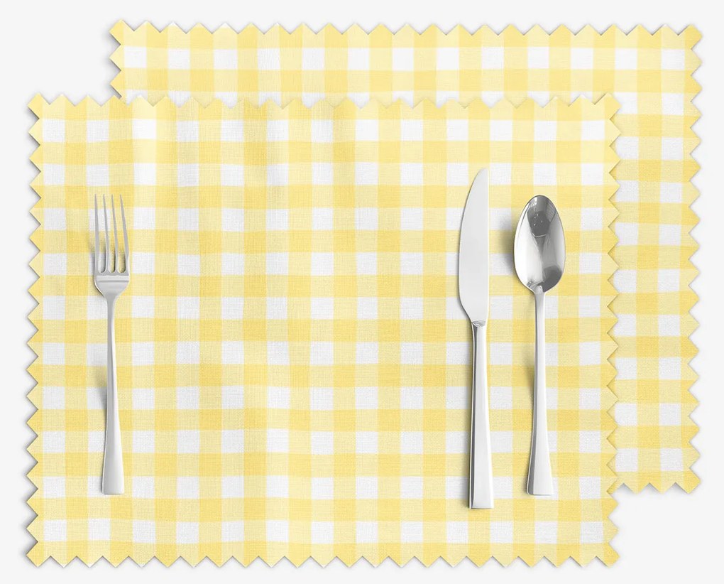 Goldea prestieranie na stôl teflónové - žlté kocky - sada 2ks 30 x 40 cm