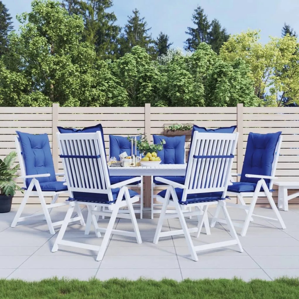 Podložky na záhradné stoličky 6 ks kráľovské modré 120x50x7 cm 314265
