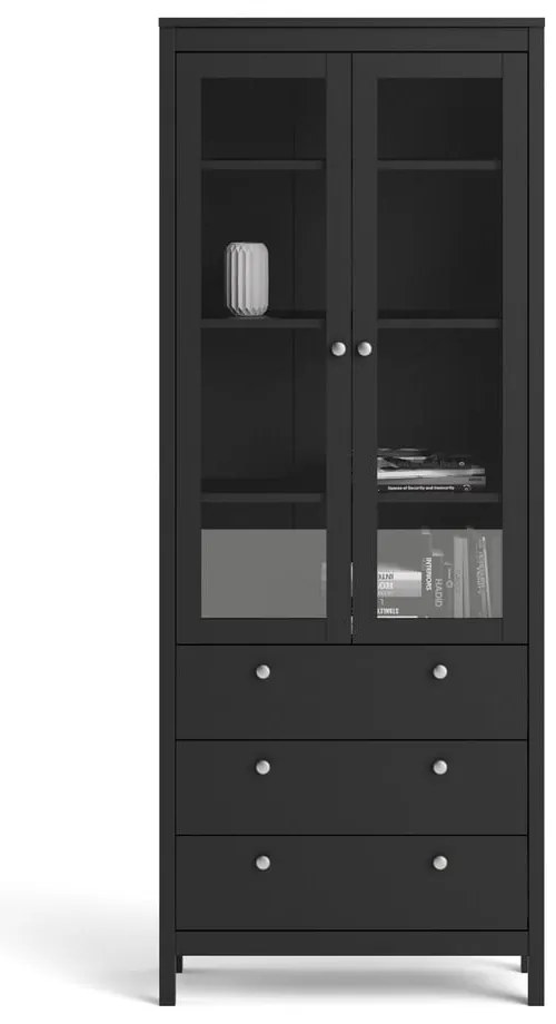 Čierna vitrína 78x199 cm Madrid – Tvilum