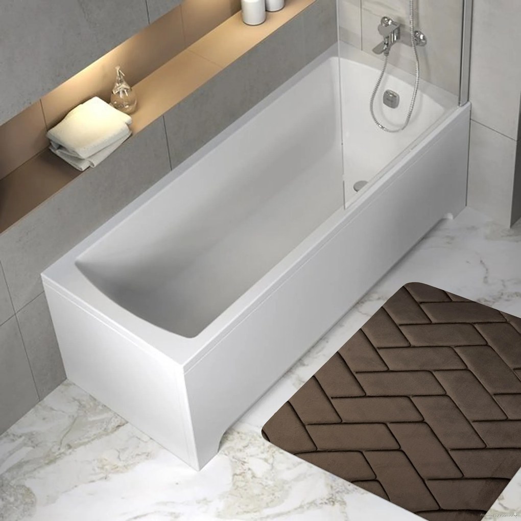 Protišmyková kúpeľňová predložka 3D 7288 coffee, 50x40, hnedá, kúpeľňa, BO-MA