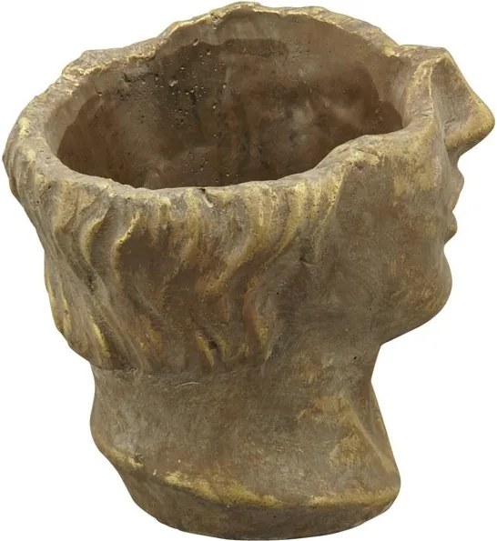 Bronzovo - hnědý antik květináč dívka Bronie - 15*15*18 cm