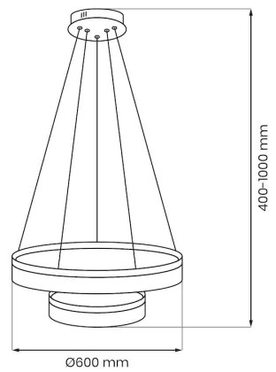 LED luster na lankách GALA LED/54W/230V pr. 60 cm strieborný
