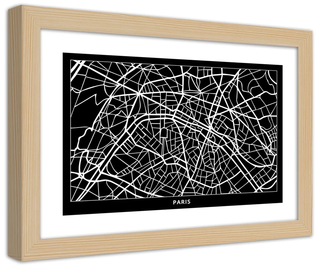 Gario Plagát Plán mesta Paríž Farba rámu: Bez rámu, Rozmery: 60 x 40 cm