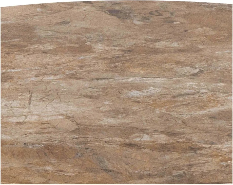 Hnedý okrúhly konferenčný stolík s keramickou doskou ø 60 cm Malta – Actona