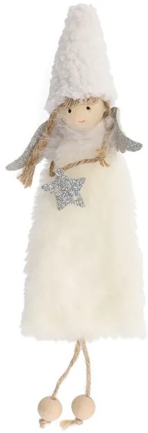 Vianočná ozdoba PLYS biely anjelik 985076