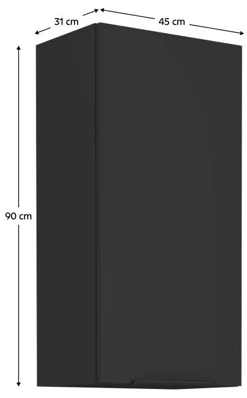 Horná kuchynská skrinka Sobera 45 G 90 1F (čierna) . Vlastná spoľahlivá doprava až k Vám domov. 1097009