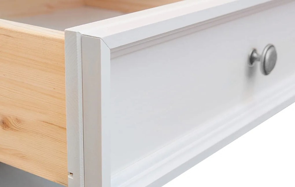 Masívny písací stôl Belluno Elegante 2 - biela