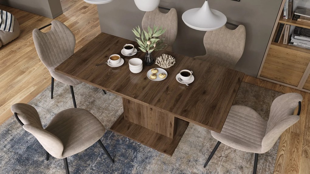 ASTON MINI Orech Elegant - rozkladací stôl so zdvíhacou doskou