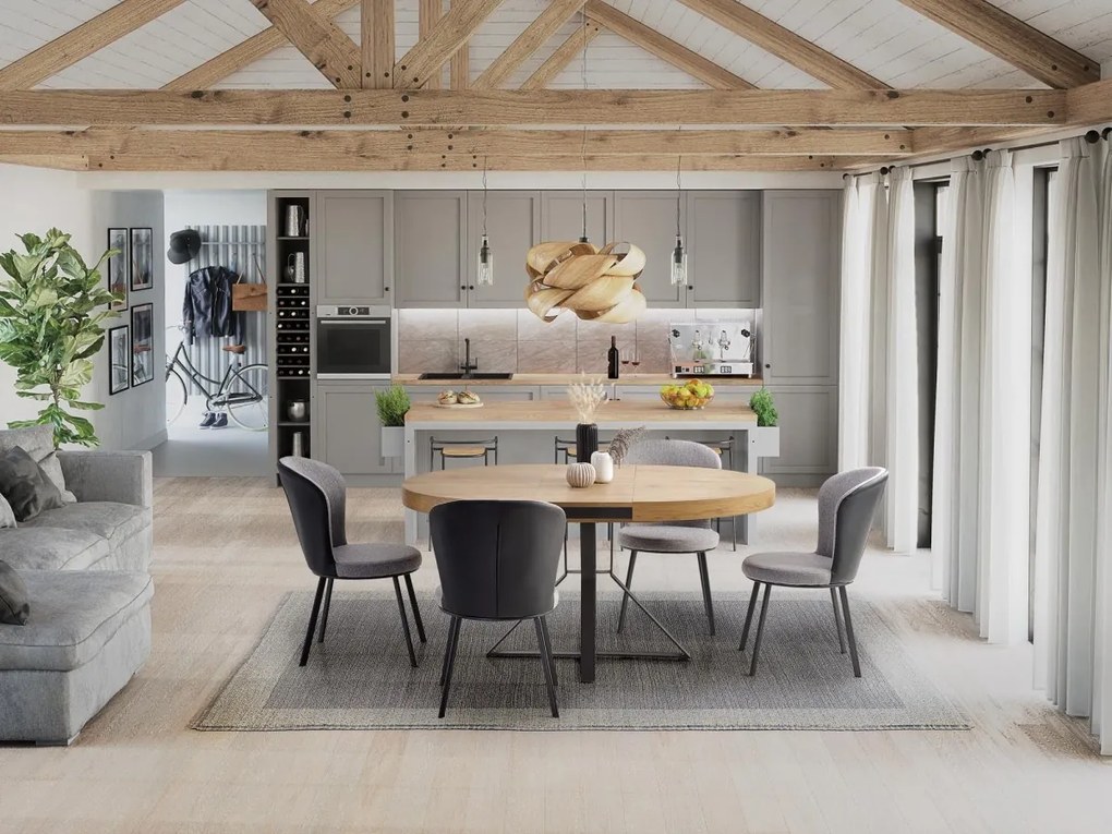 Jídelní rozkládací stůl Mercy 120/160 cm dub craft zlatý