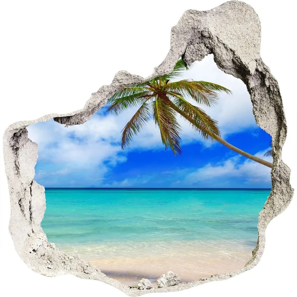 Díra 3D ve zdi nálepka Karibskej pláži nd-p-143577240
