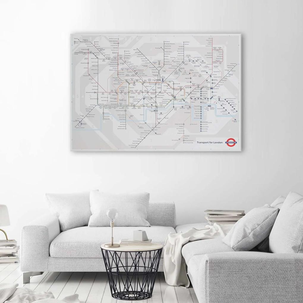 Gario Obraz na plátne Londýnske metro - plán liniek metra Rozmery: 60 x 40 cm