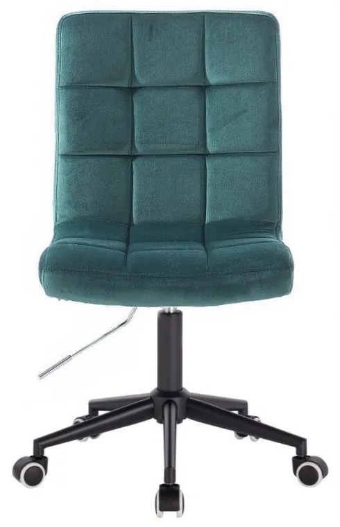 LuxuryForm DESIGN Stolička TOLEDO VELUR na čiernej podstave s kolieskami - zelená