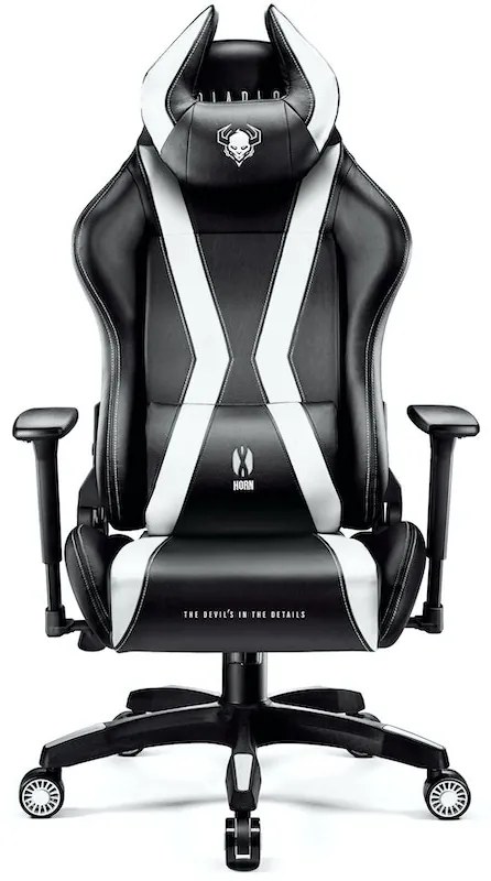 Herné kreslo Diablo X-Horn 2.0 King Size: Čierno-biele Diablochairs