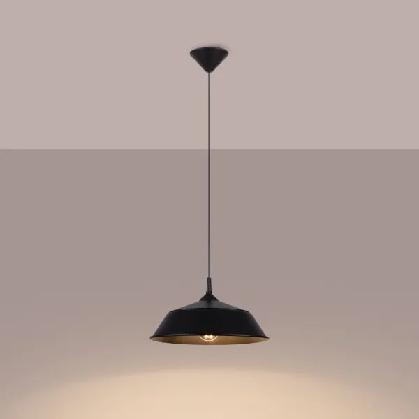 Sollux SL.1328 - Luster na lanku FRIKA 1xE27/15W/230V pr. 34 cm čierna