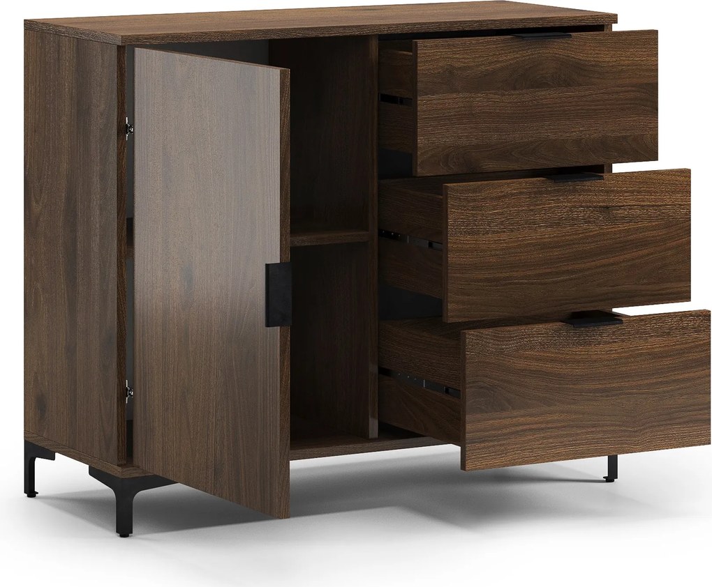 Komoda LANA 03 Elegantný orech -STOJACA KOMODA SO ZÁSUVKAMI