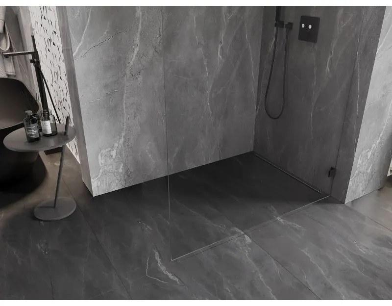 Mexen Lunar sprchová stena pravá 70 x 200 cm, 8mm číre sklo, čierna matná, 830-070-000-70-00-P